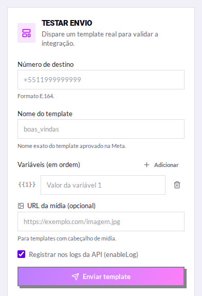 Registrar nos logs