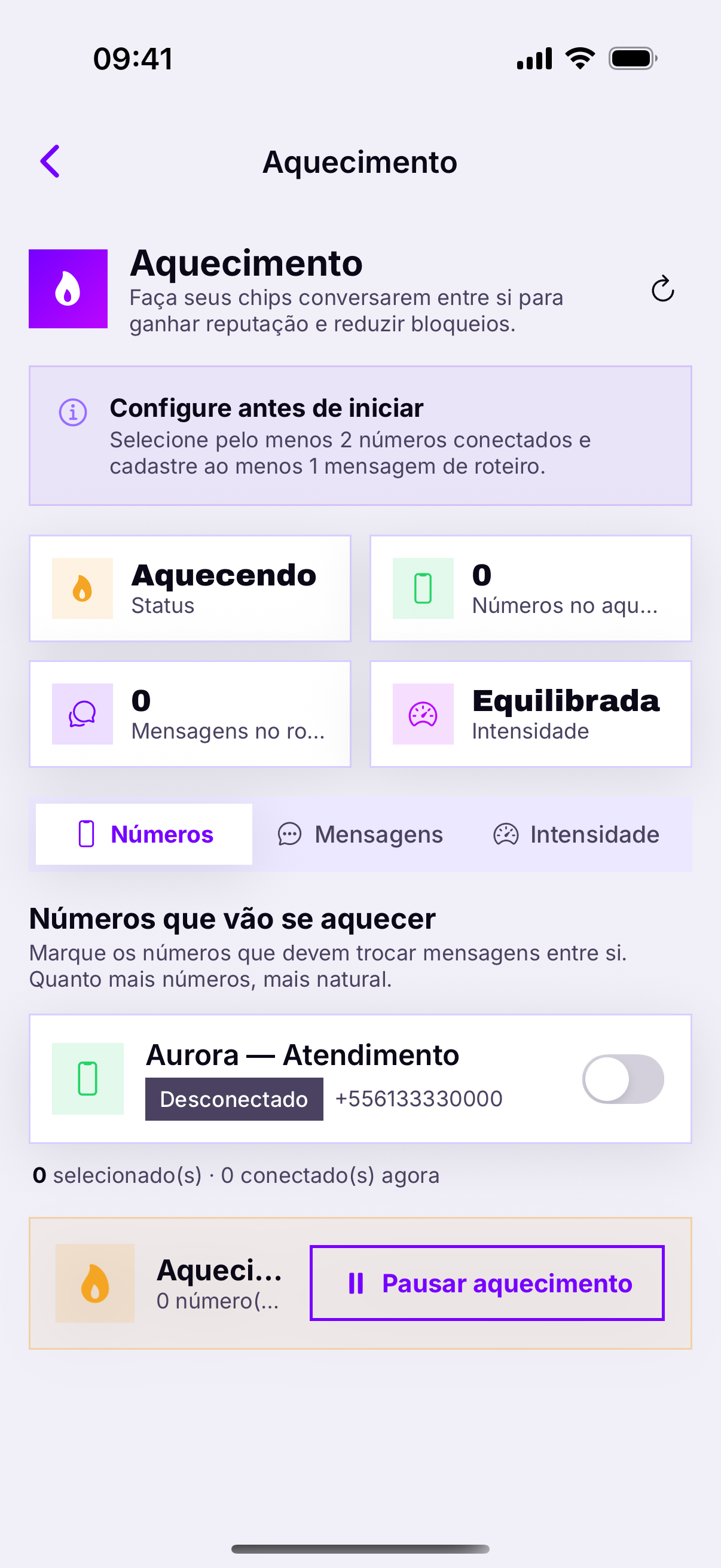 Tela de Aquecimento