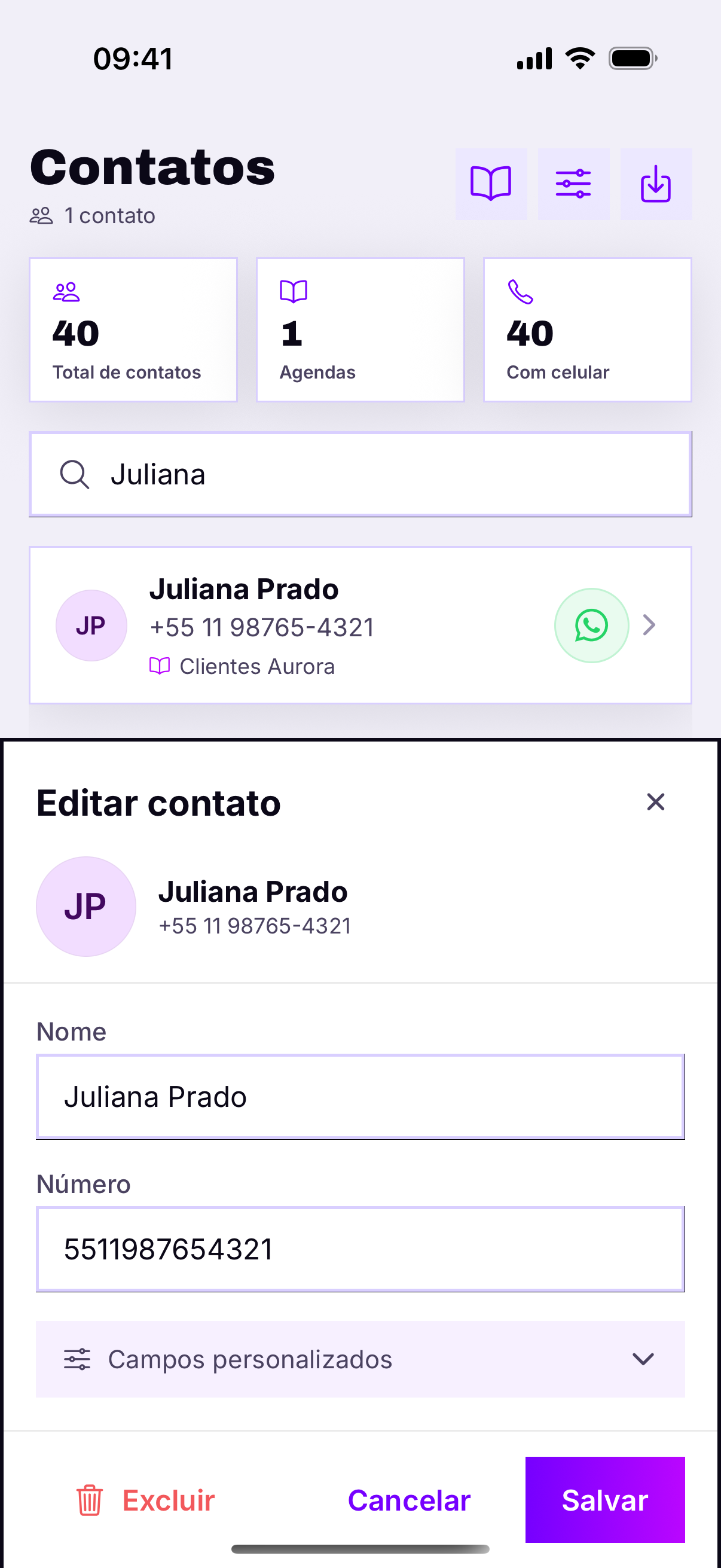 Editar contato