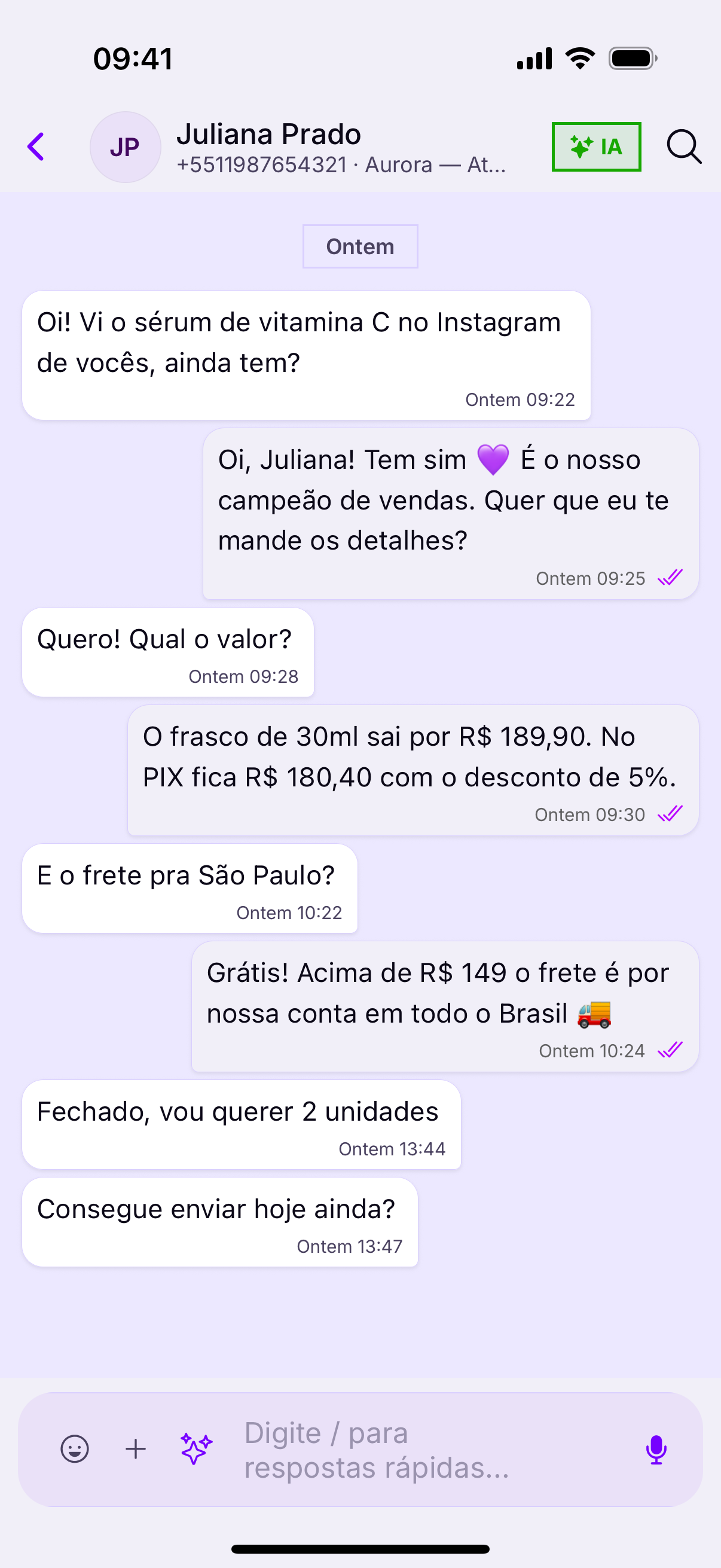 Abrir a conversa