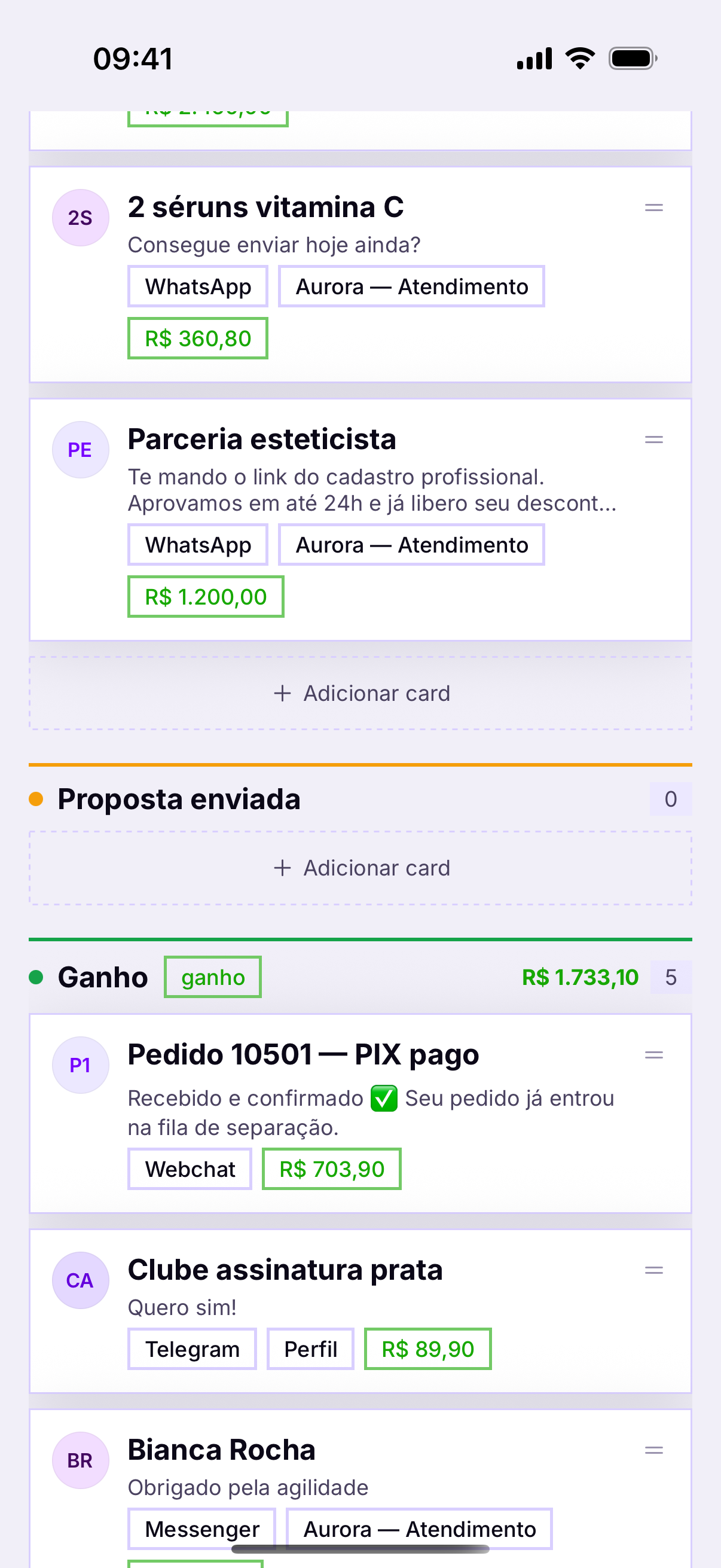 O funil empilhado
