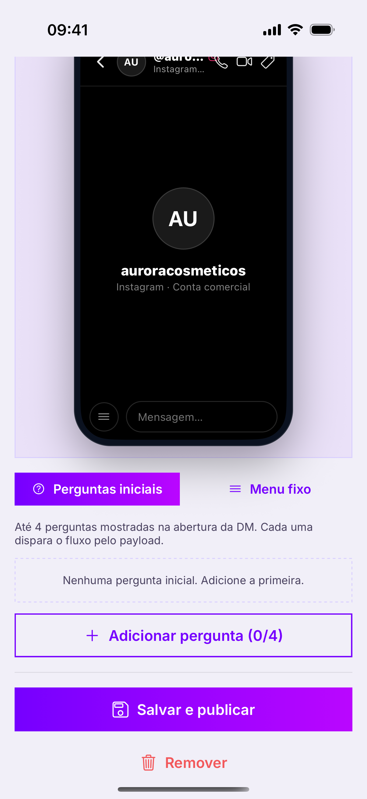 Perguntas iniciais