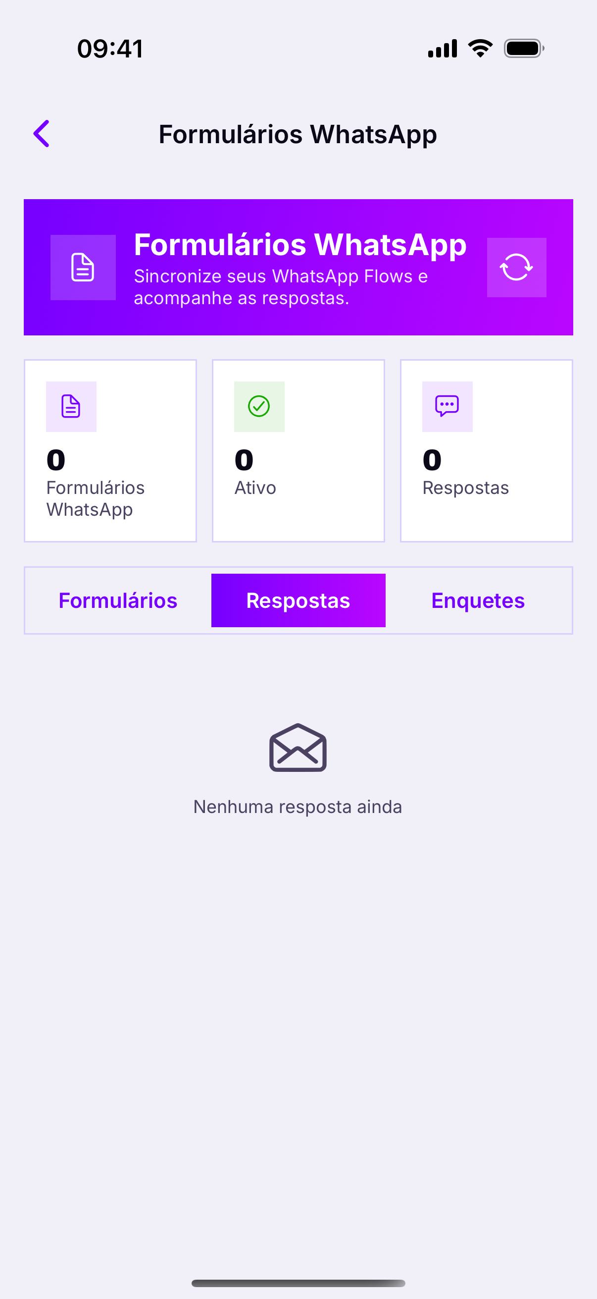A aba Respostas