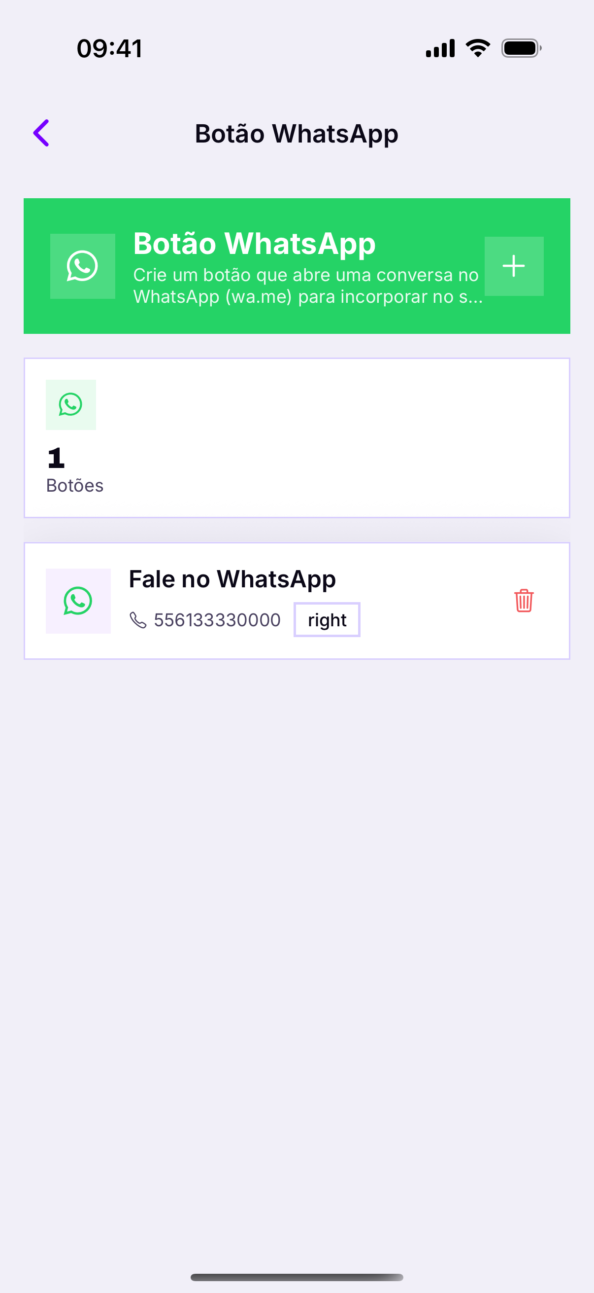 Botão WhatsApp