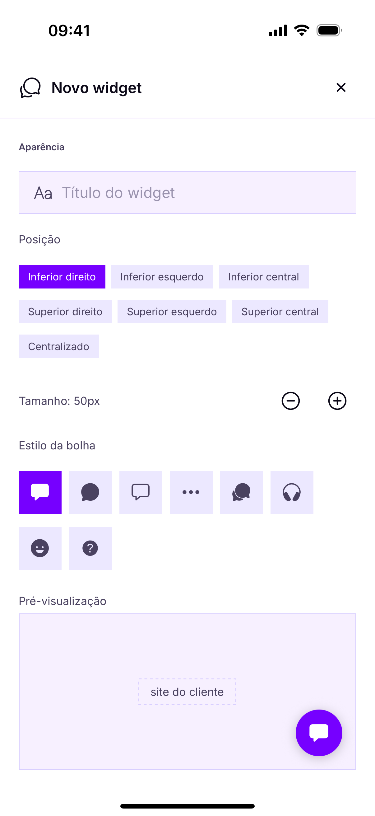 Novo widget