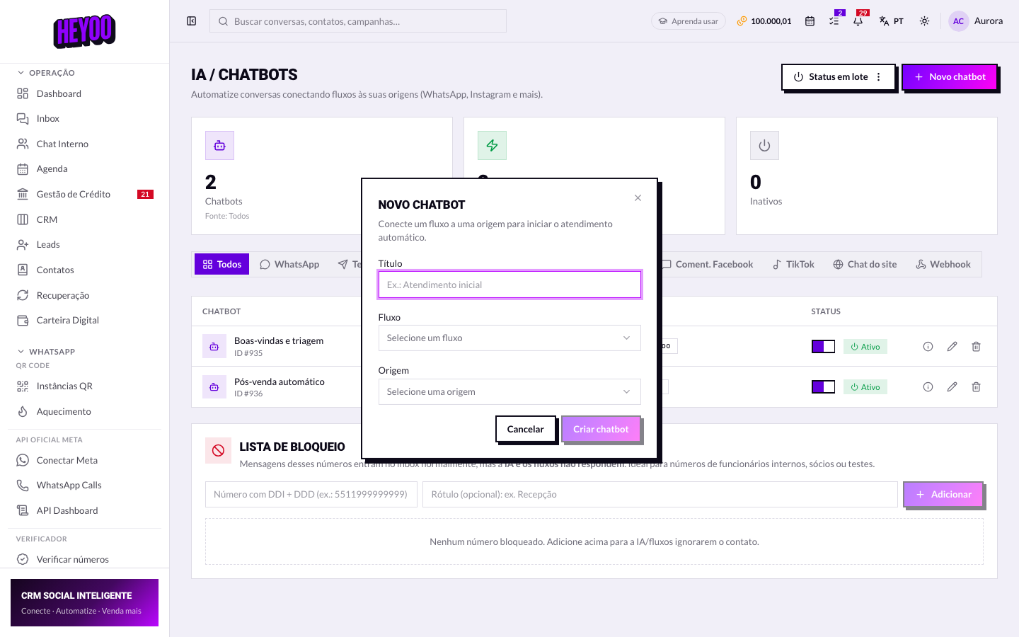 Novo chatbot