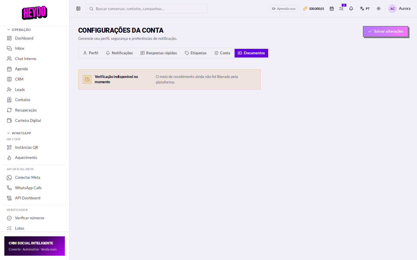 Aba de documentos