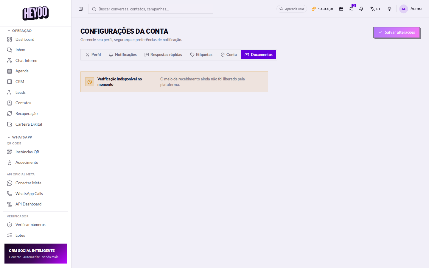 Botão de enviar para análise