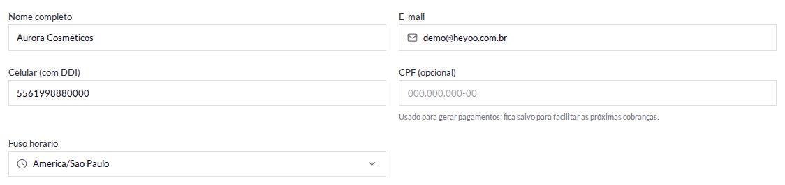 Campo nome