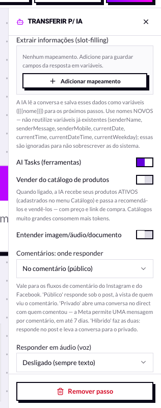 Editor de extração de informações