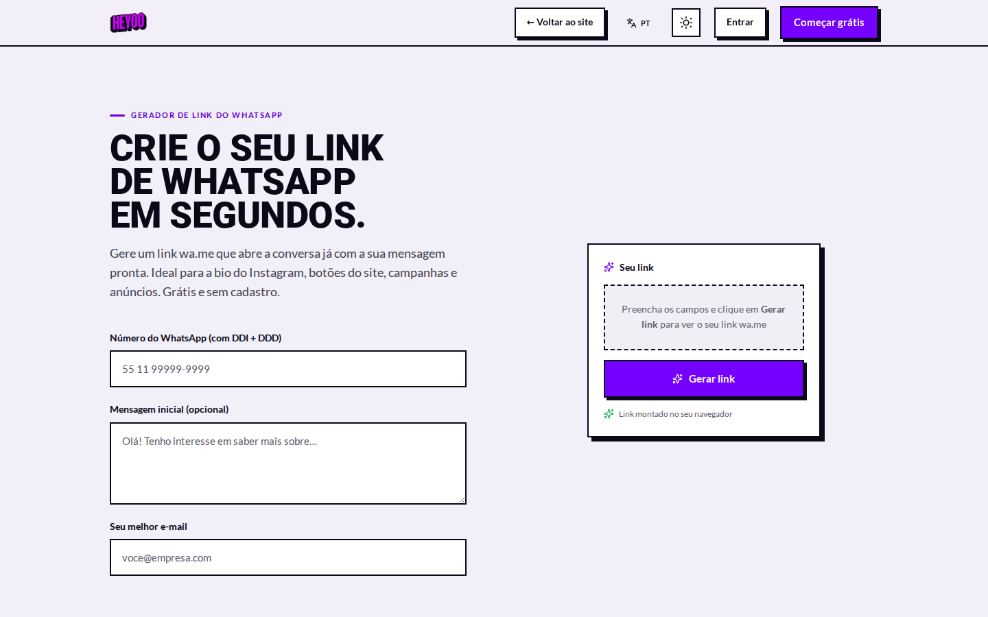 Gerador de link