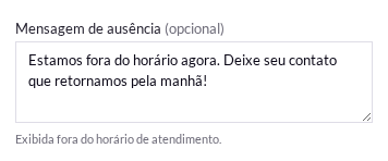 Mensagem de ausência