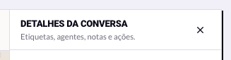 O bloco de etiquetas no painel do contato.