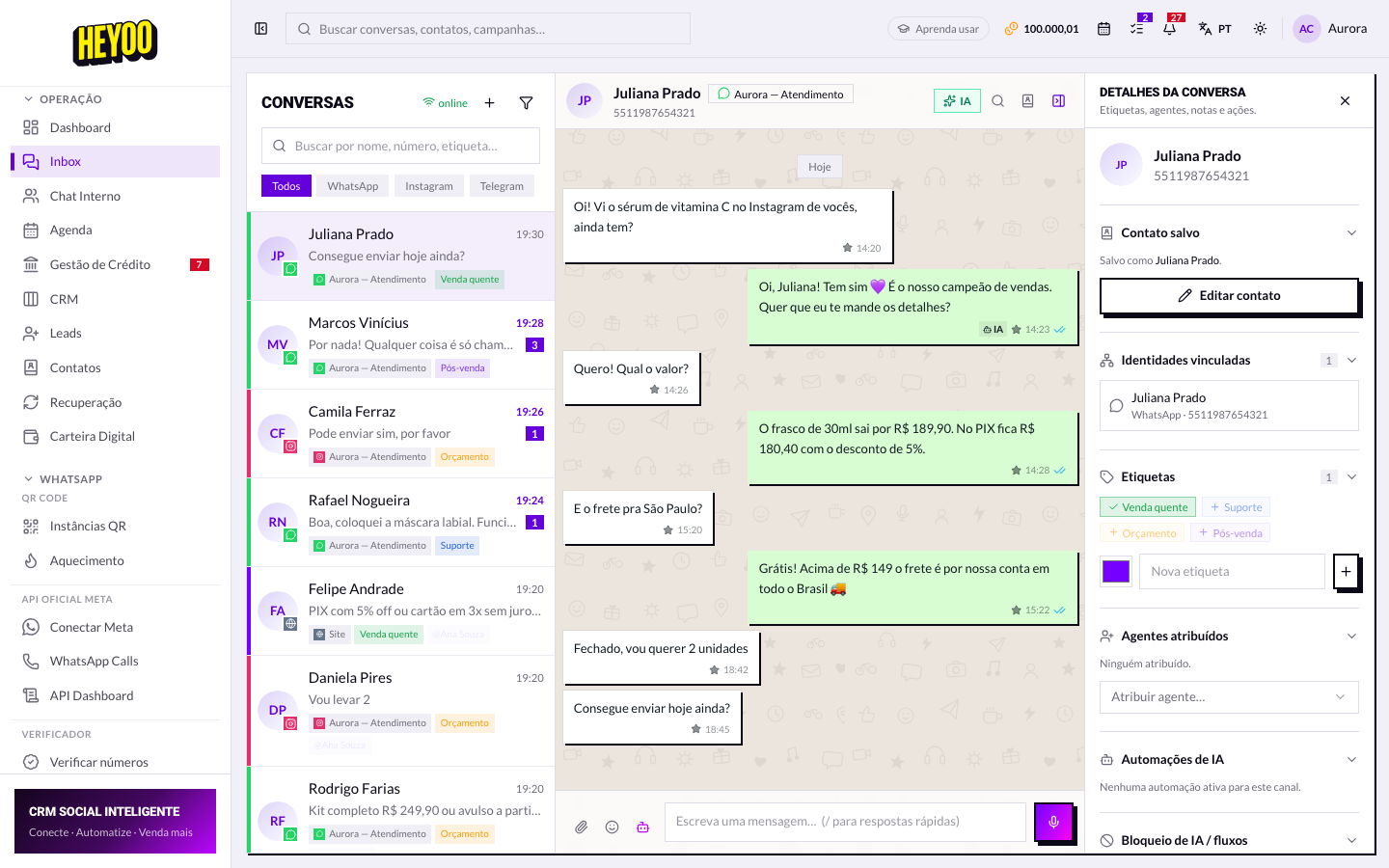 Etiqueta aplicada na conversa