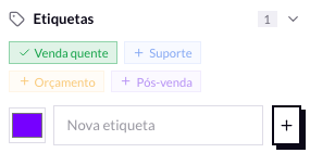 Etiquetas no painel