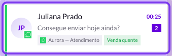 Detalhe de uma conversa na fila
